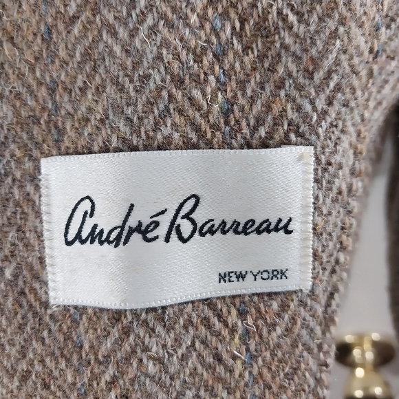 Andre Barreau Women's Tan Herringbone Blazer 100% Pure Wool Size 16 - Picture 5 of 7
